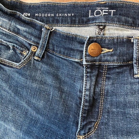 LOFT Blue Modern Skinny Jeans Size 27 - Picture 5 of 8
